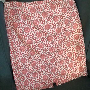 J Crew coral print A-Line skirt